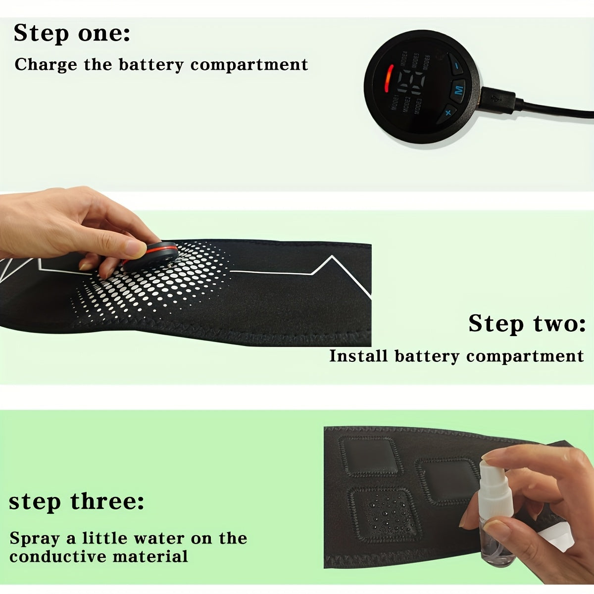 EMS massaj kamar mikroqayta tiklash bilan ichki mushaklarni mashq qilish va mushaklarni tarbiyalash uchun mo'ljallangan. Moslashtiriladigan massaj kuchlari uchun 6 rejim va 18 intensivlik darajasini taklif etadi.