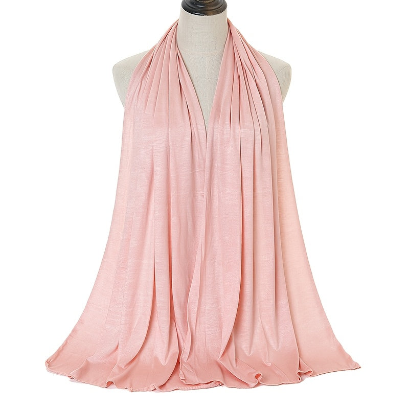 Ayollar uchun yuqori sifatli bir rangli polyester sharf, barcha fasllar va tadbirlar uchun mos, Ramazon uchun qulay.