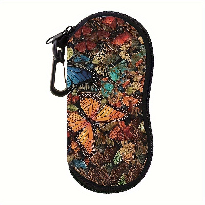 Butterfly Pattern Waterproof Vinyl Eyewear Case Portable Soft Material