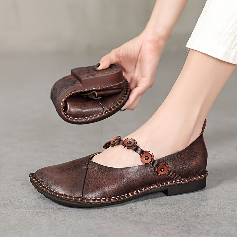 Women's Solid Color Flat Shoes Slip-On Closed Toe Comfortable Shoes