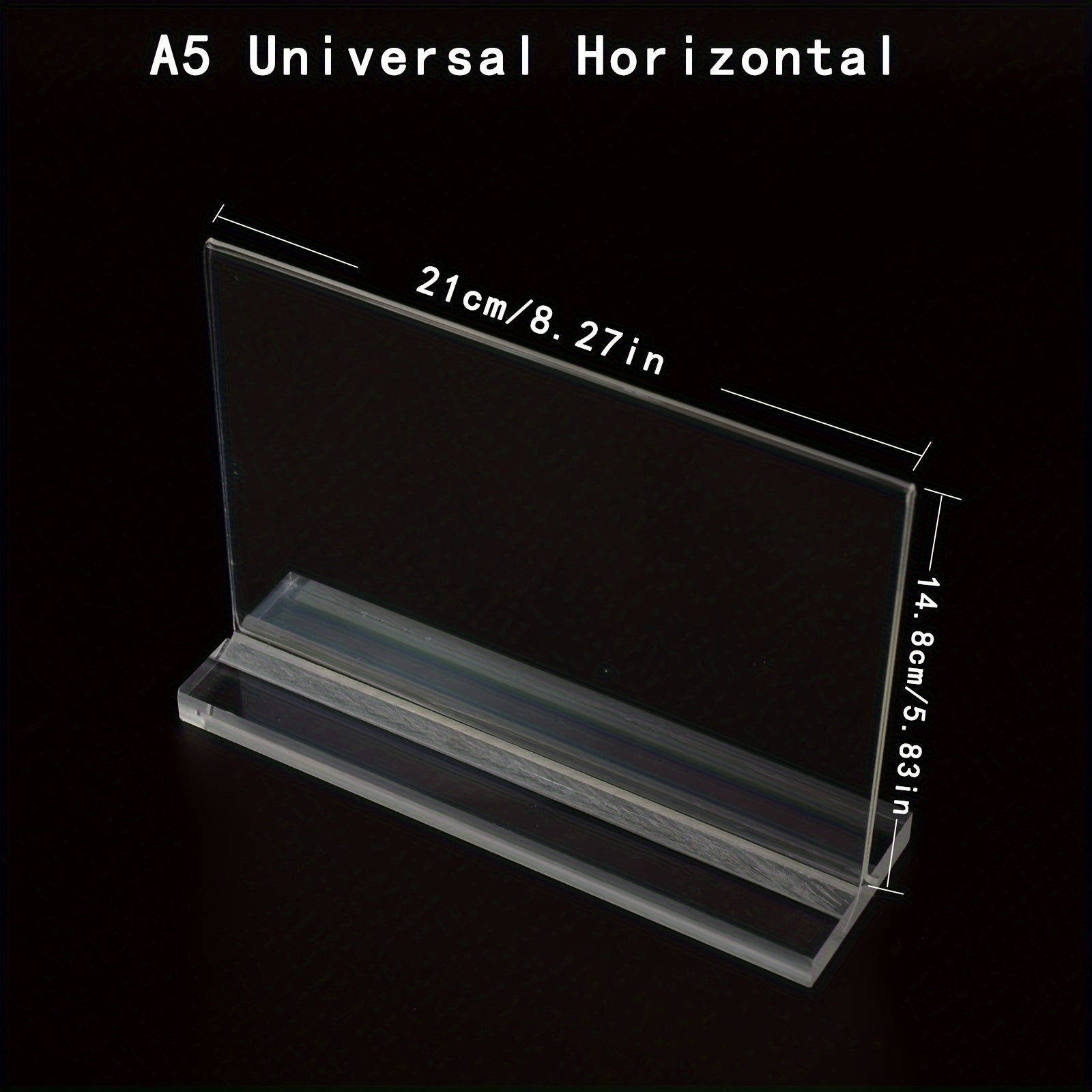 4 Acrylic Sign Holders for A5 A6 Labels Transparent Display Stands for Desk Counter