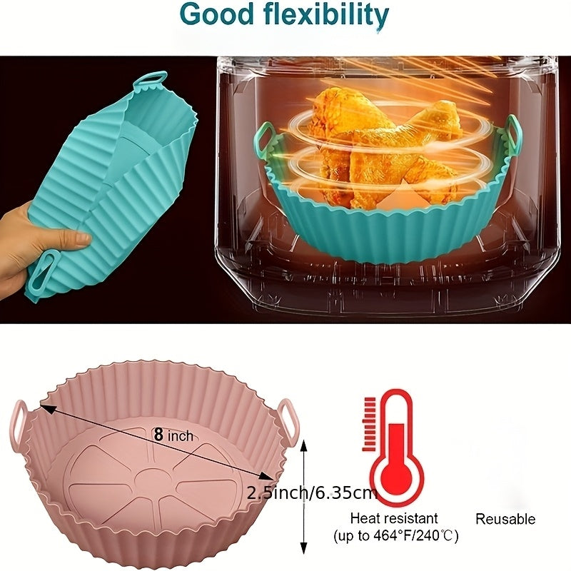 Silicone Air Fryer Pot Reusable Non-Stick Replacement Basket Accessory