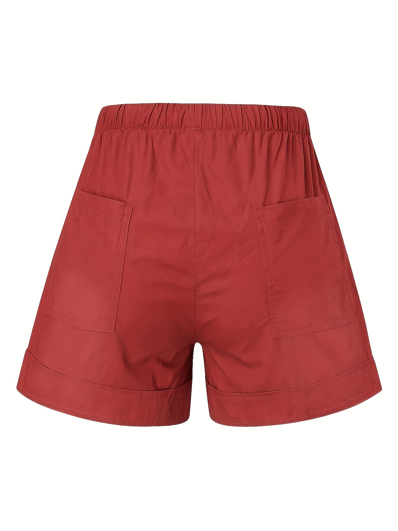 Women's Plus Size Olive Green Casual Loose Fit Shorts with Pockets