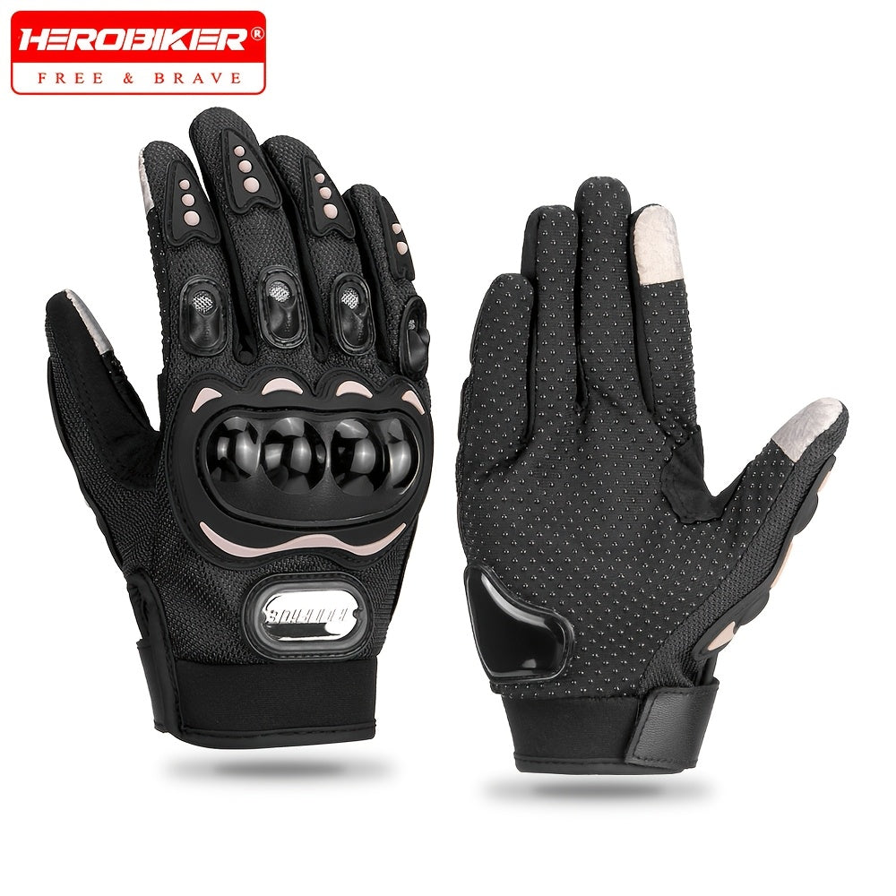 Polyester Riding Gloves Unisex Outdoor Motorcycle Gloves Woven Breathable Pull-On