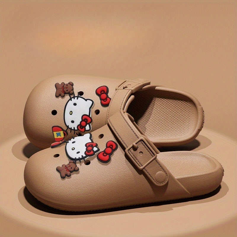 Women's Lightweight EVA Adjustable Sandals Brown Summer Indoor Outdoor Slippers