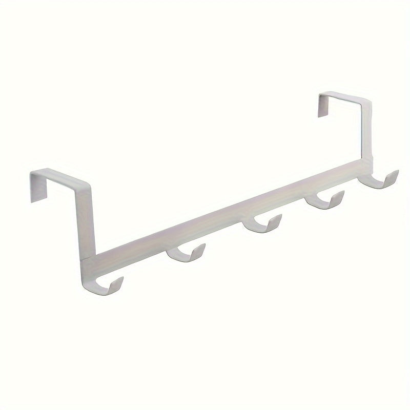 Contemporary Metal Wall Mount Hook Rack 5 Hooks Rust-Resistant 29cm Polished Finish