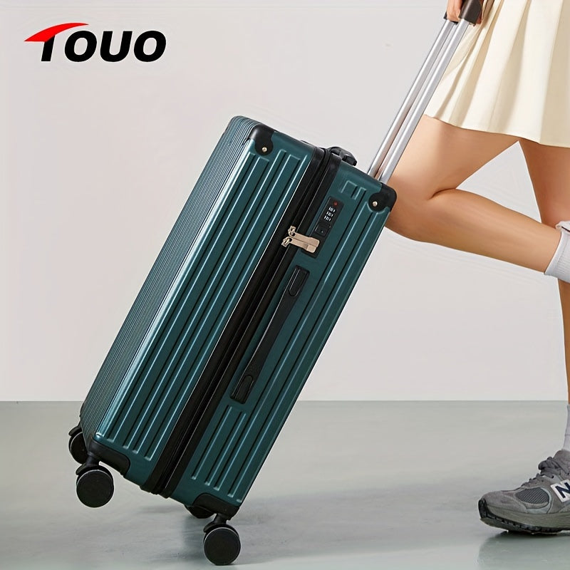 Zamonaviy, keng qoplangan, burchaklarni himoya qiluvchi, yashirin tutqichlar, USB porti, aylanuvchi g'ildiraklar va kombinatsion qulfi bo'lgan oltin rangli qattiq yukxona bir nechta o'lchamlarda. Xavfsiz, modali, jim va