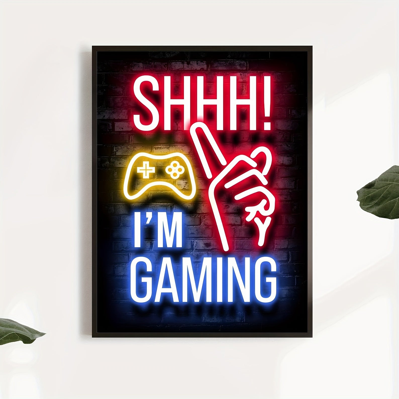 Постер на холсте с неоновым эффектом, настенное искусство, я — геймер, печать букв, декор для спальни и гостиной