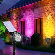 9-LED RGB Solar Outdoor Spotlight Waterproof Wall Stairs Terrace Garden Decoration