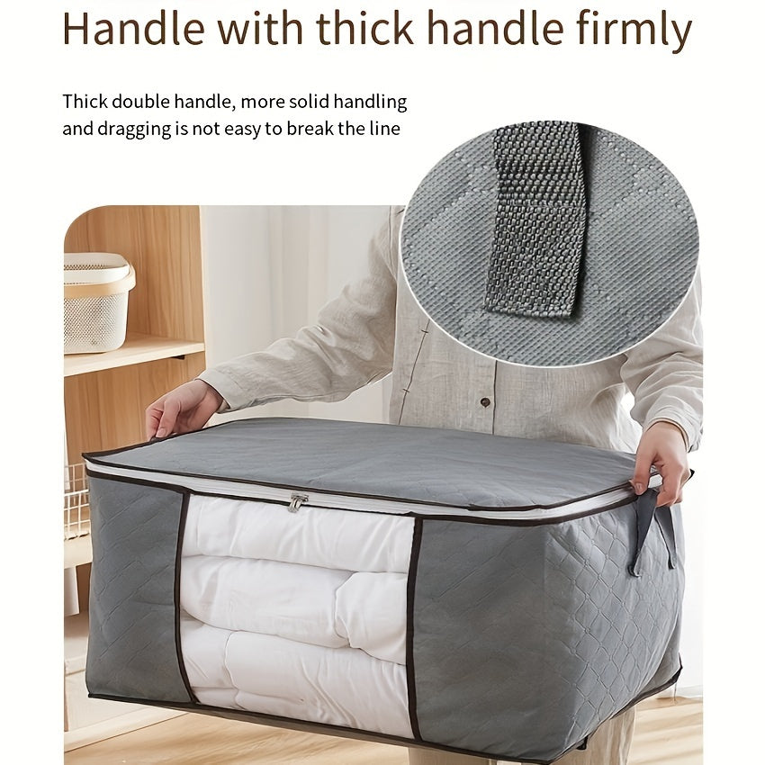 Gran bolsa de almacenamiento plegable con cremallera para mantas, ropa de cama y edredones