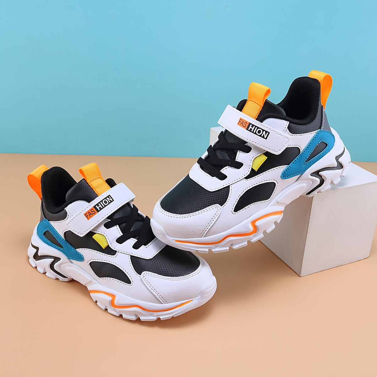 Kids Boys Chunky Sneakers Water-Resistant Lightweight Casual Shoes for Outdoor Activities