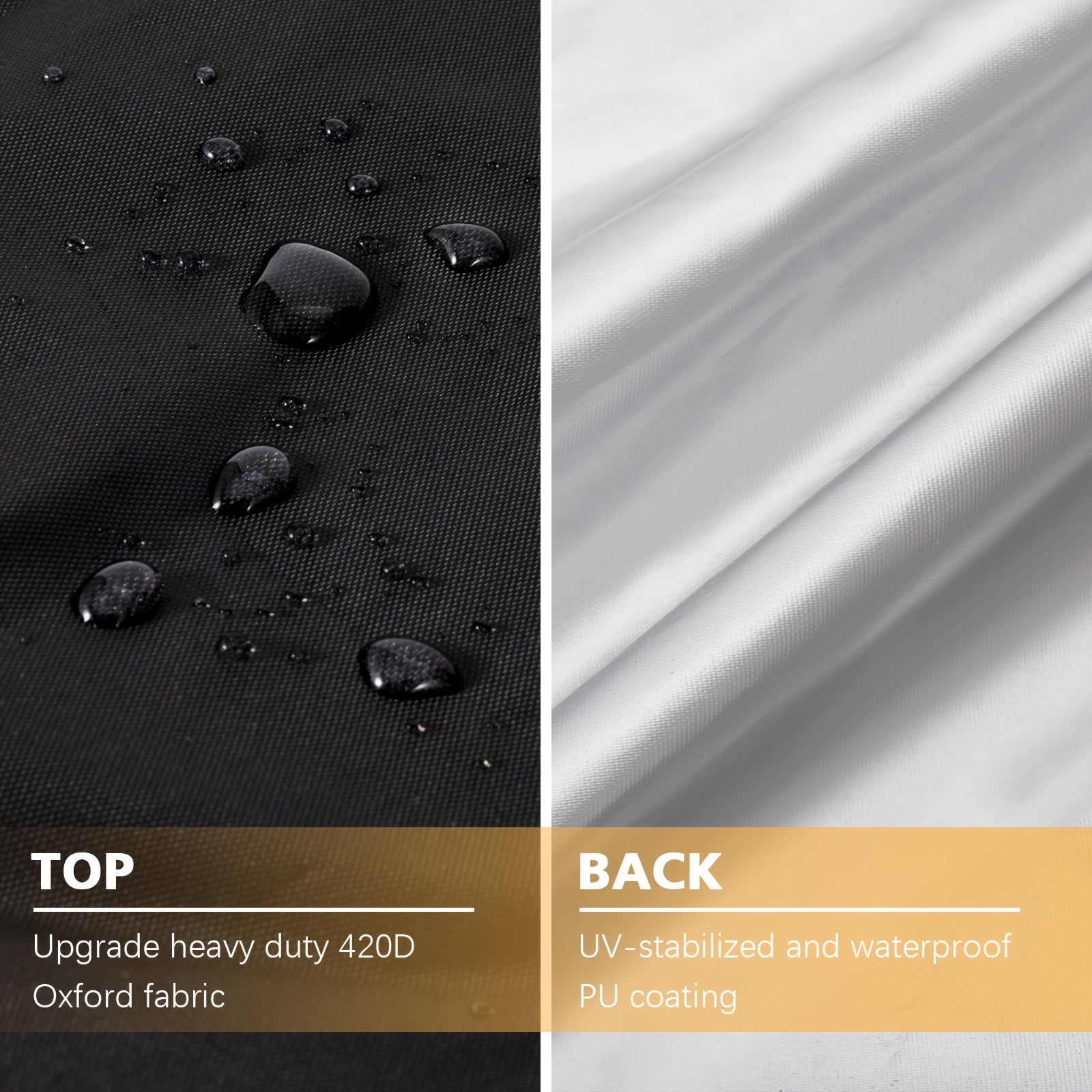 Outdoor Furniture Cover Waterproof Windproof 420D Oxford Fabric with Air Vent Black