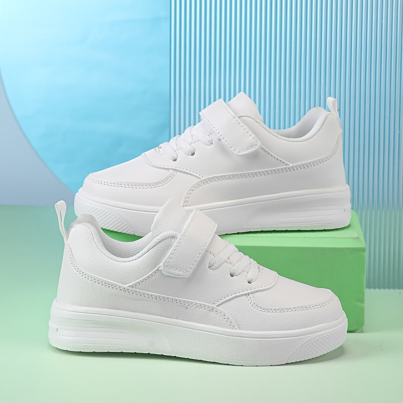 Kids Casual Shoes for Boys and Girls Lightweight Comfortable All-Season PU Fabric Low Top