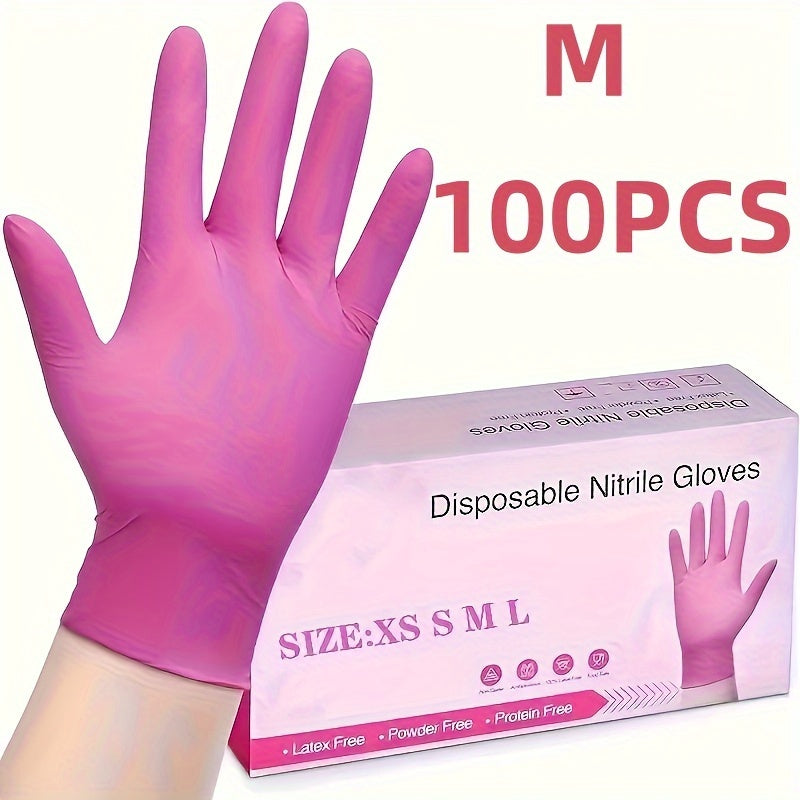 Одноразовые перчатки светло-розового цвета для уборки.