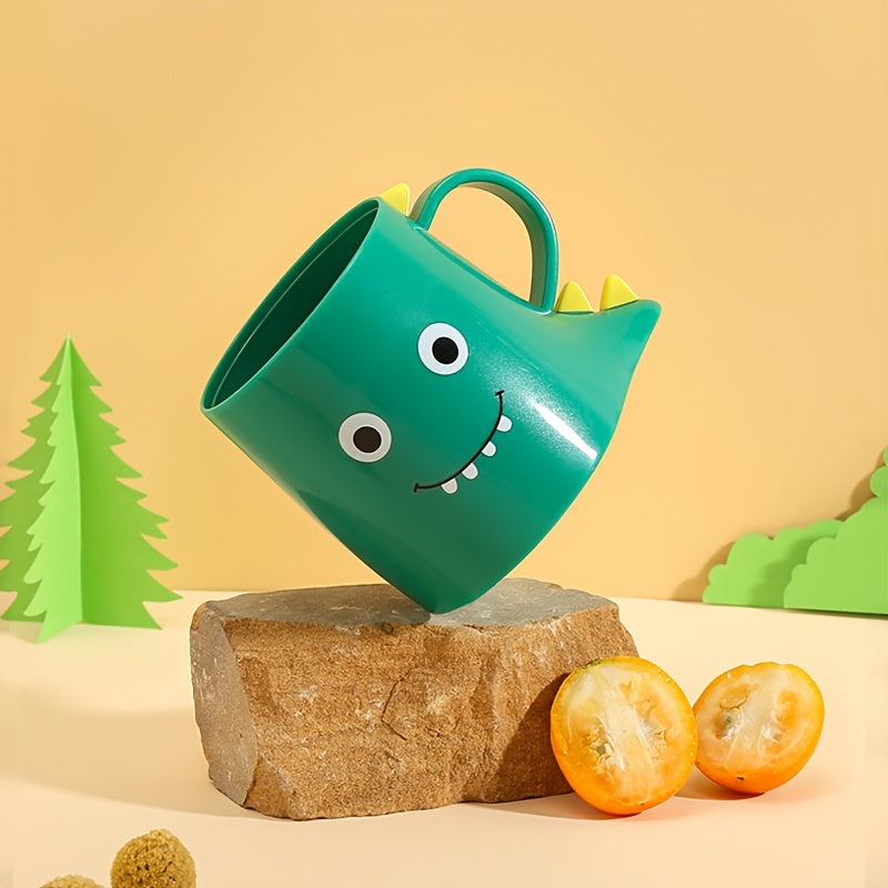 Vaso de enjuague bucal con patrón de dinosaurio y asa para uso en baño