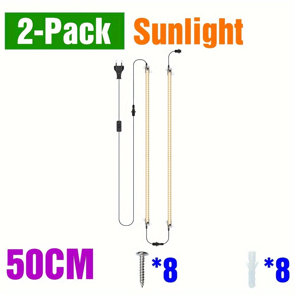 220V Full Spectrum LED Grow Light with 12 Heads 50cm for Indoor Plants Hydroponics Greenhouse