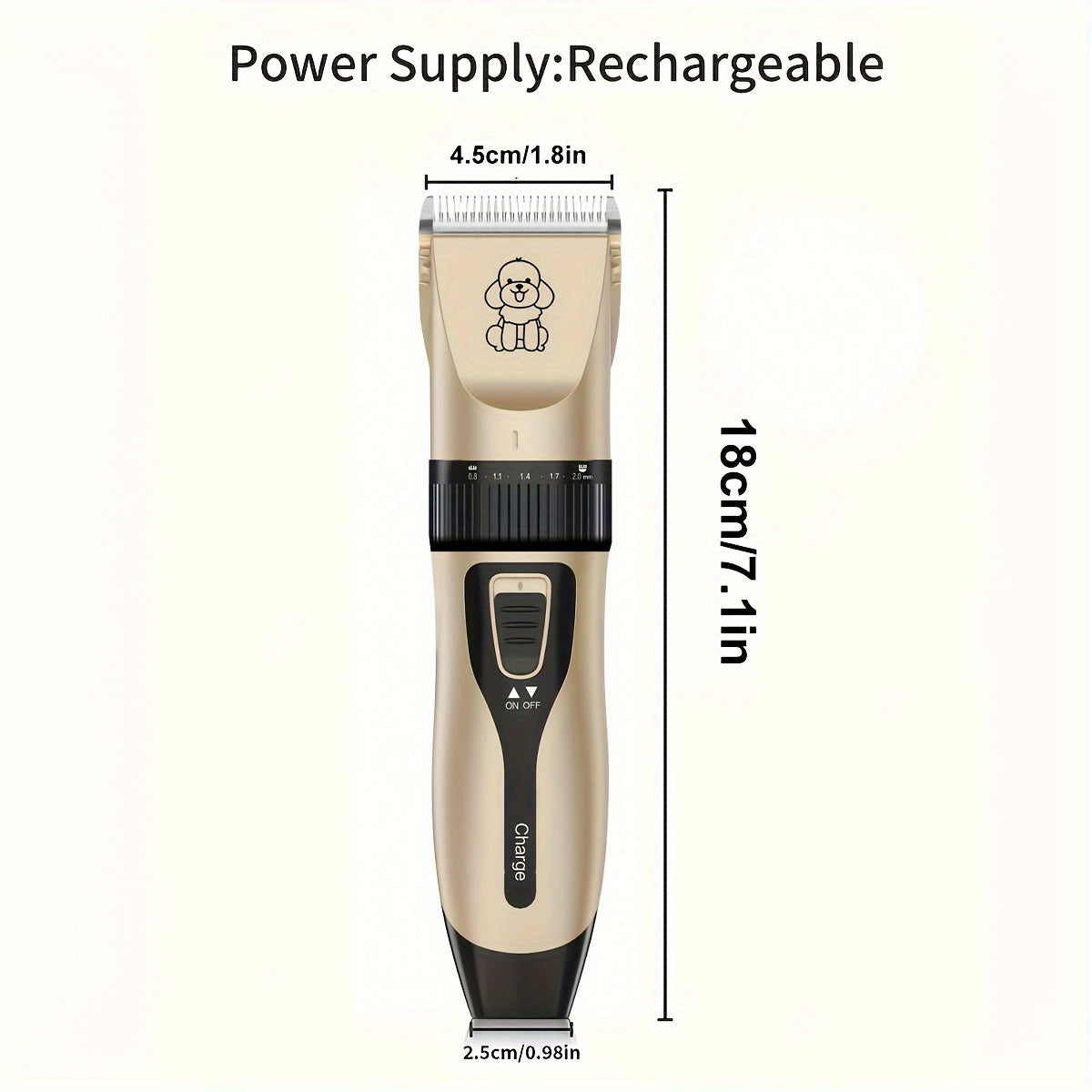 Pet Grooming Clipper USB Rechargeable Low Noise for Cats Dogs and Human Hair