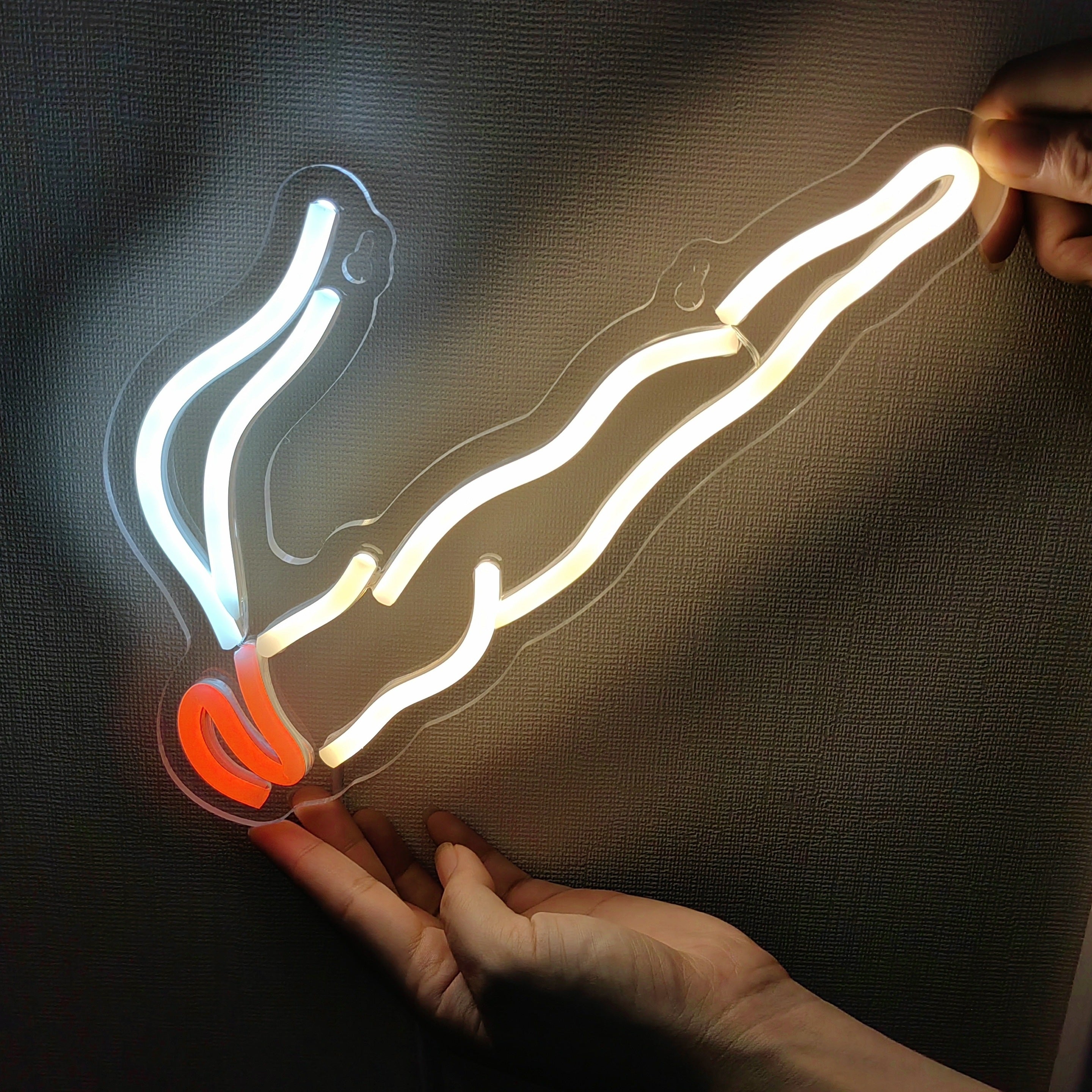 LED Neon Light for Man Cave Cigar Smoke Shape with Backboard