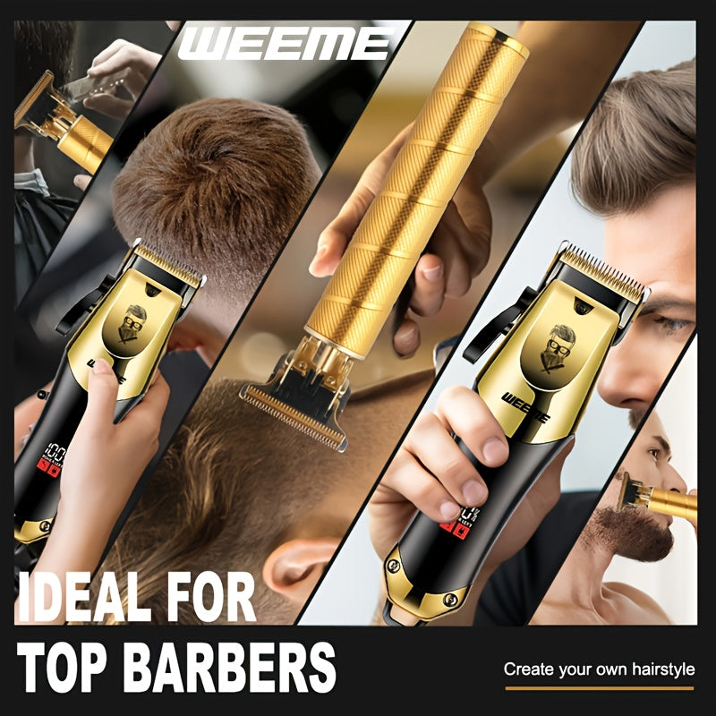 3pcs Professional Hair Clippers Set Rechargeable Lithium Battery Men’s Electric Trimmer Kit