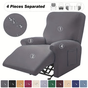 Waterproof Stretchable Recliner Chair Cover Set of 4 All Seasons Skin-Friendly Machine Washable