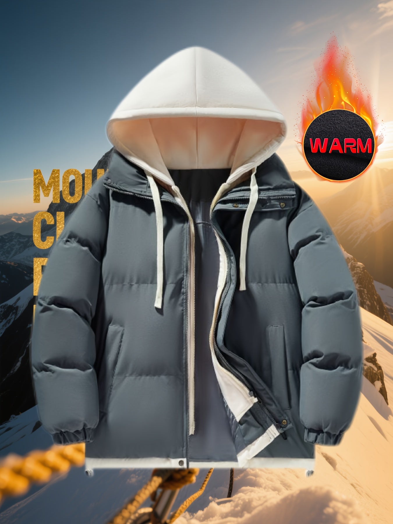 Women's Winter Hooded Jacket with Zippered Pockets Warm Insulated Coat