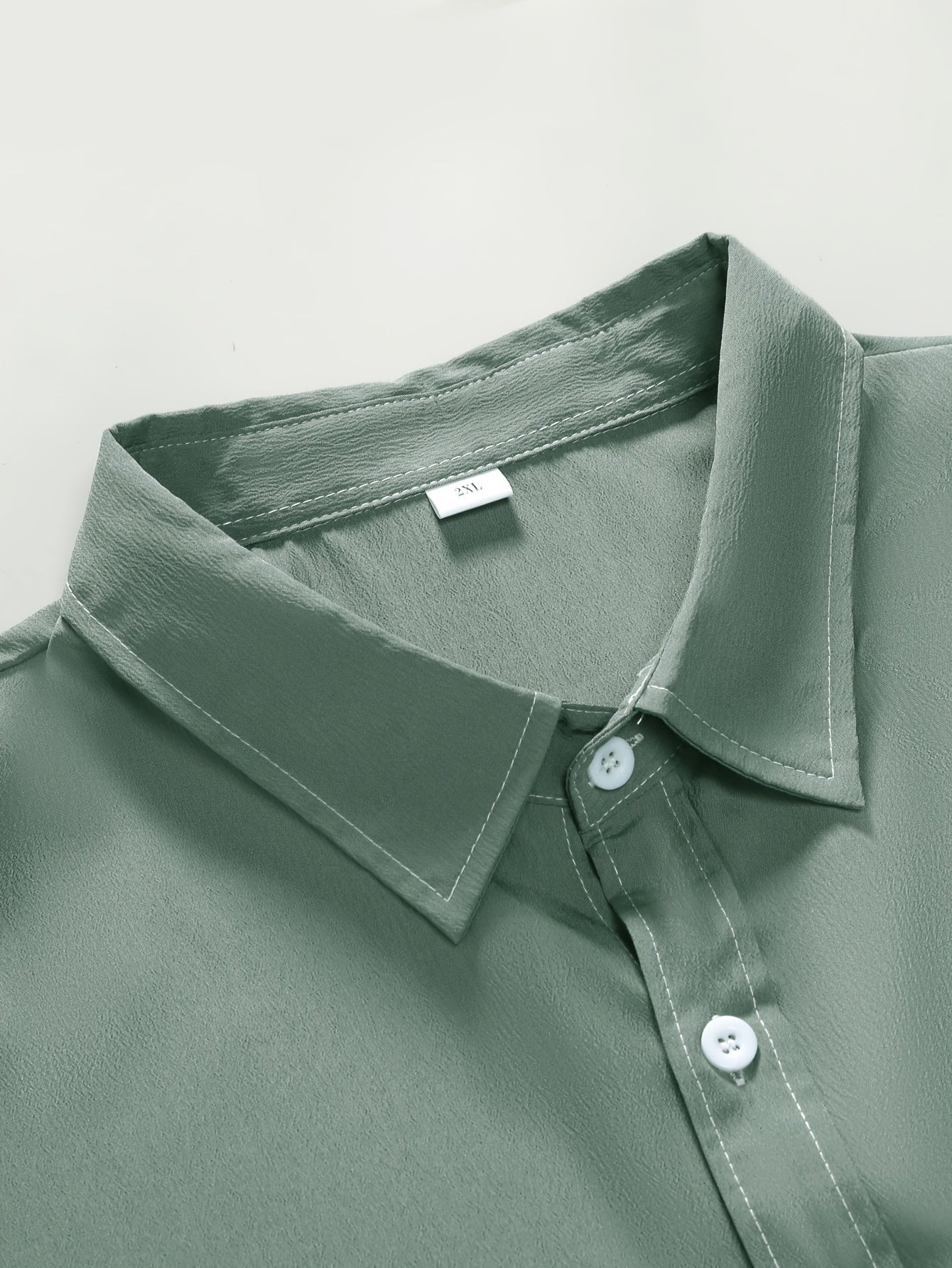 Men's Plus Size Summer Shirt Casual Woven Polyester Solid Color Lapel Short Sleeve