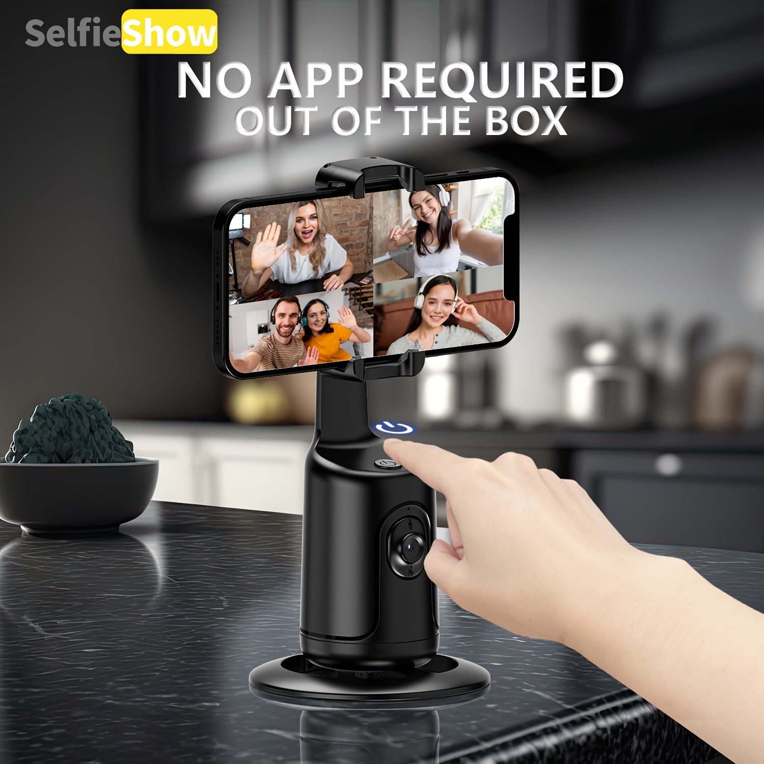 Portable 360° Auto Face Tracking Tripod Selfie Stick for Vlogging and Live Streaming