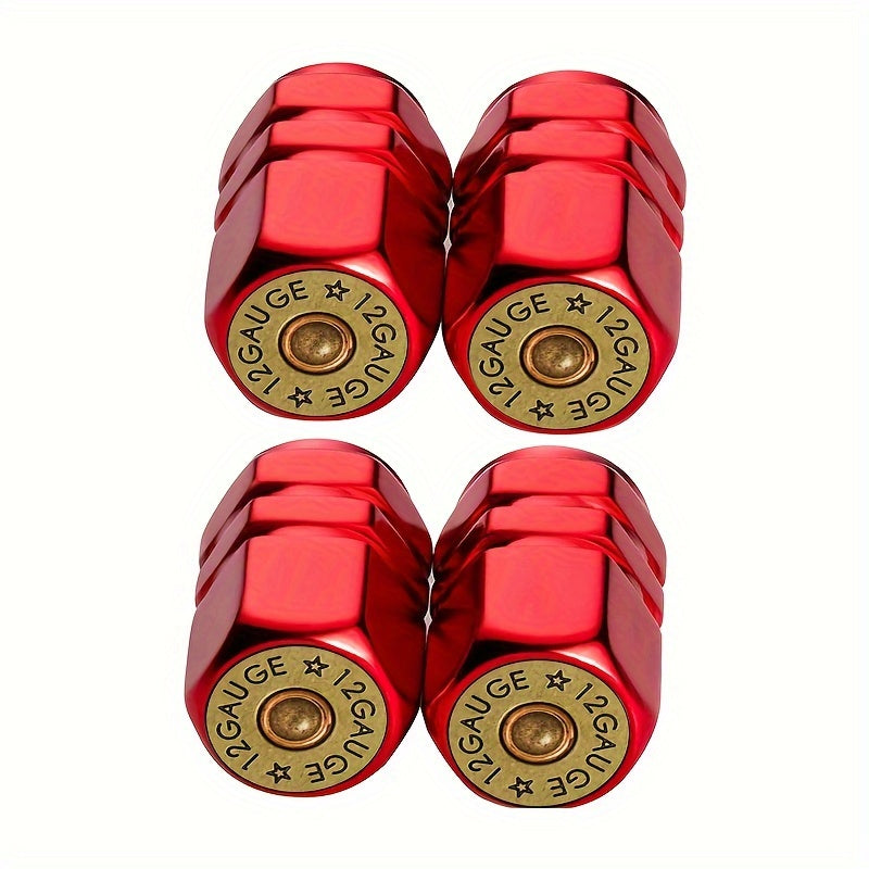 Black Tire Valve Caps 4 Pack Aluminum Alloy Dustproof for Cars Trucks SUVs Motorcycles