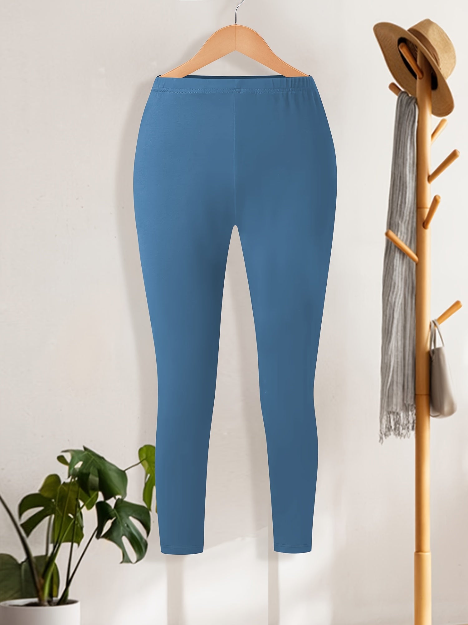 Plus Size High-Waisted Stretch Leggings Tummy Control Non-See-Through