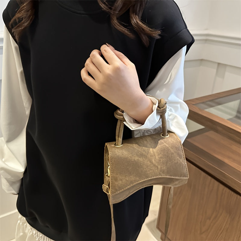 Faux Leather One-Shoulder Crossbody Bag with Adjustable Strap and Magnetic Closure for Women in White Black Camel Sky Blue