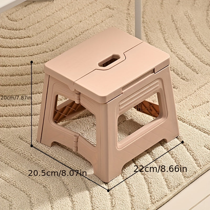 Square Plastic Folding Stool Adjustable Slip-Resistant Portable for Travel and Fishing