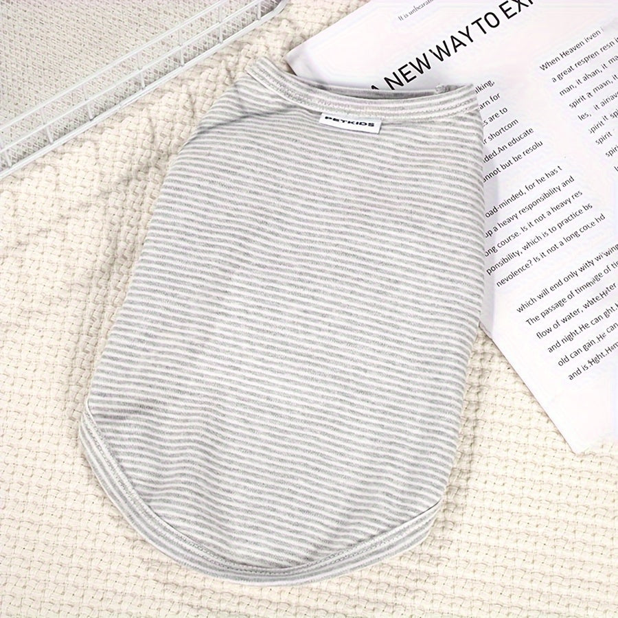 Small Pet Vest Knit Striped Pullover Machine Washable for Dogs and Cats