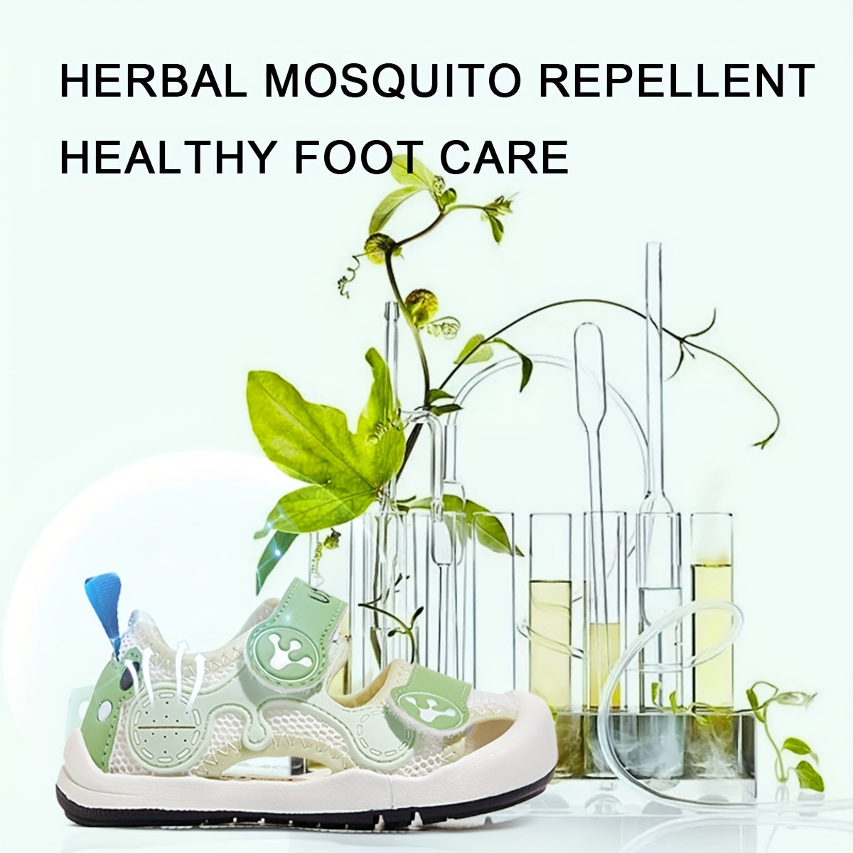 Bolalar uchun yengil, sirpanmaydigan taglikka ega va ichki va tashqi o'yinlar uchun nafas oladigan to'r dizayni bilan mo'ylovga qarshi sandallar.