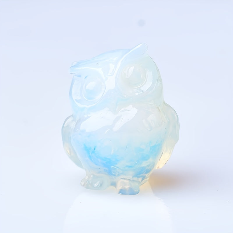 Crystal Carved Owl Figurine for Home Decor and Gift
