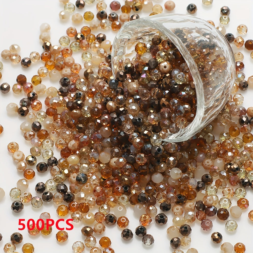 500 piezas de cuentas de vidrio plano de 3 mm de colores mezclados para hacer joyería y arte de uñas