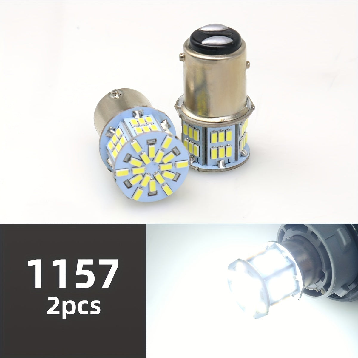 2PCS White LED Brake Light Bulb 1157 BAY15D for Car Tail Backup Parking