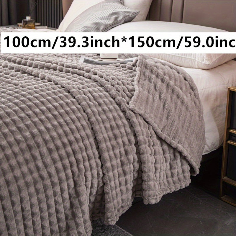 Manta de cama de piel de conejo con patrón de grano de maíz, suave y acogedora, para mascotas y hogar