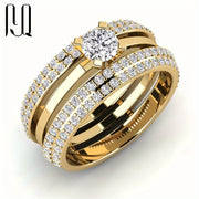 Pair of 2 Moissanite Ring Set 0.5 Carat and 0.864 Carat Black Card Certificate