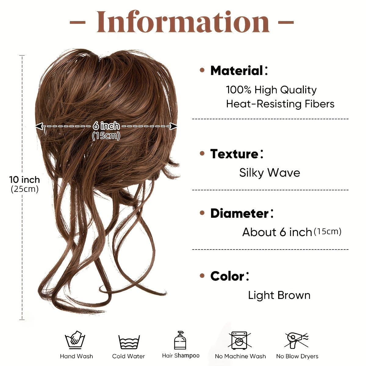 Ayollar uchun mo'ynali tabiiy sochli halqa soqol parik aksessuarlari uzun soch uchun