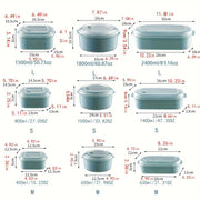 Meva, sabzavot va go'sht uchun 3 ta mikroto'lqinli pechga mos keladigan oziq-ovqat saqlash konteynerlari to'plami, qopqog' bilan