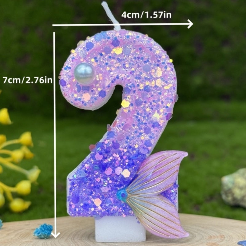 3D Glittering Number Birthday Candle for Cakes Celebrations 1 Piece