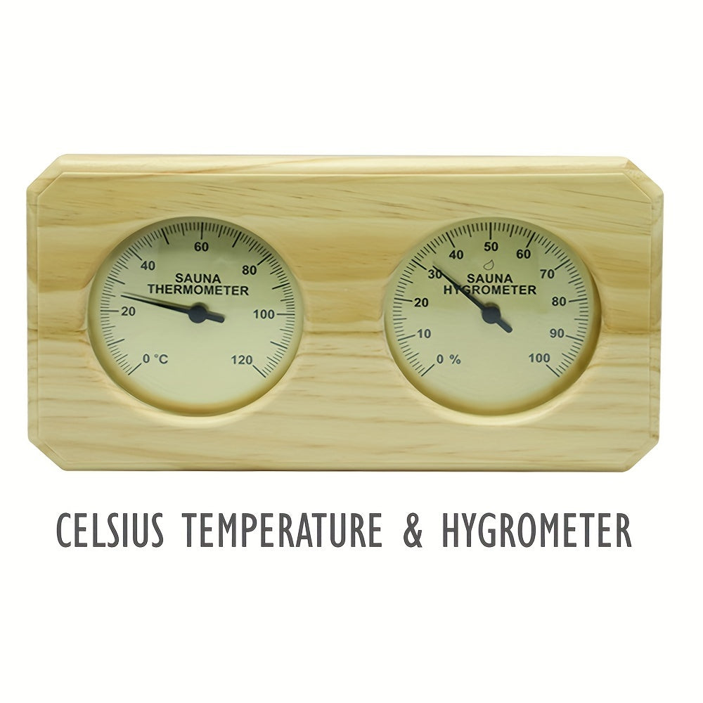 Wooden Sauna Thermo-Hygrometer Indoor Spa Temperature and Humidity Meter Celsius Fahrenheit