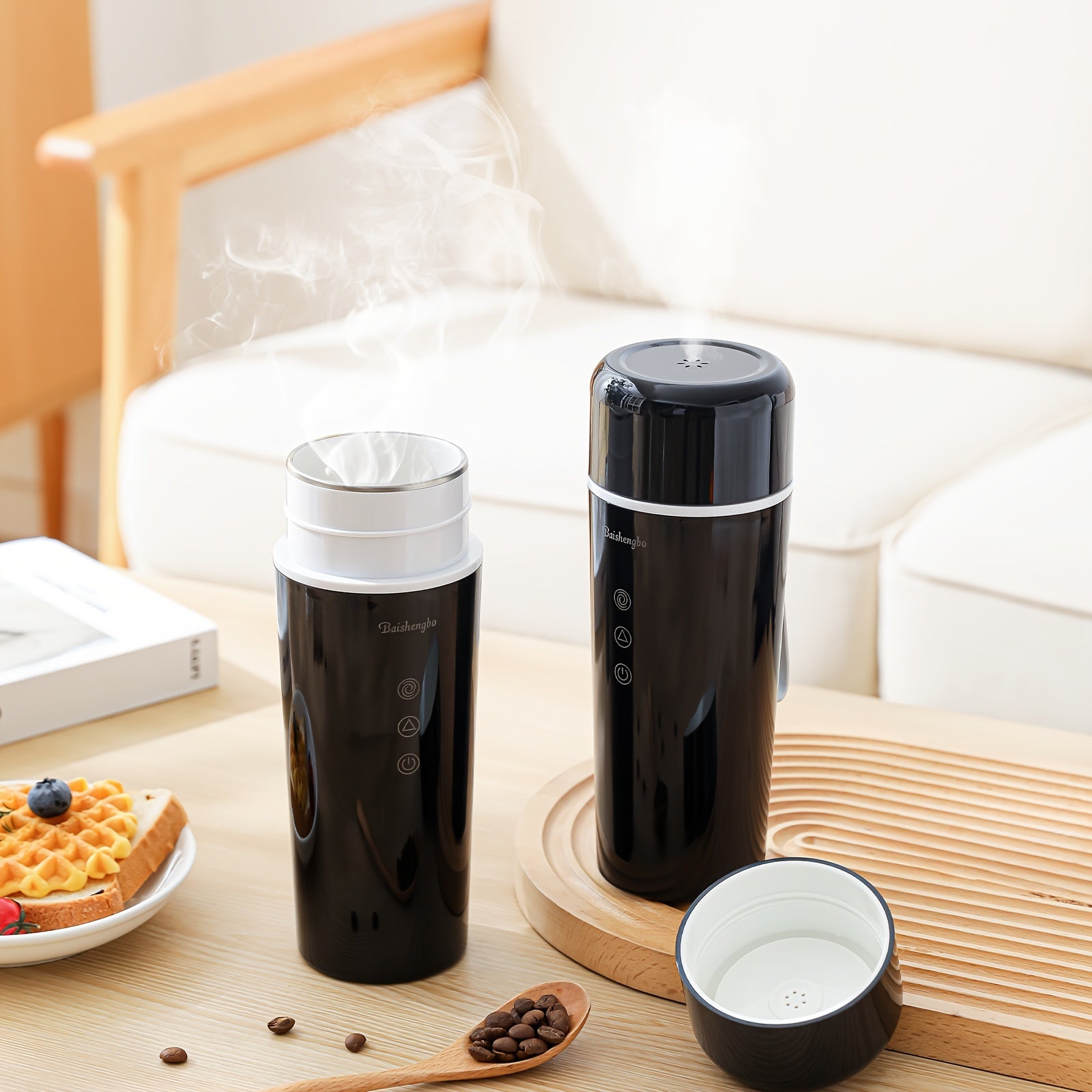 Portable 12V Electric Kettle 420ml Travel Car Coffee Tea Outdoor Dry Boil Protection