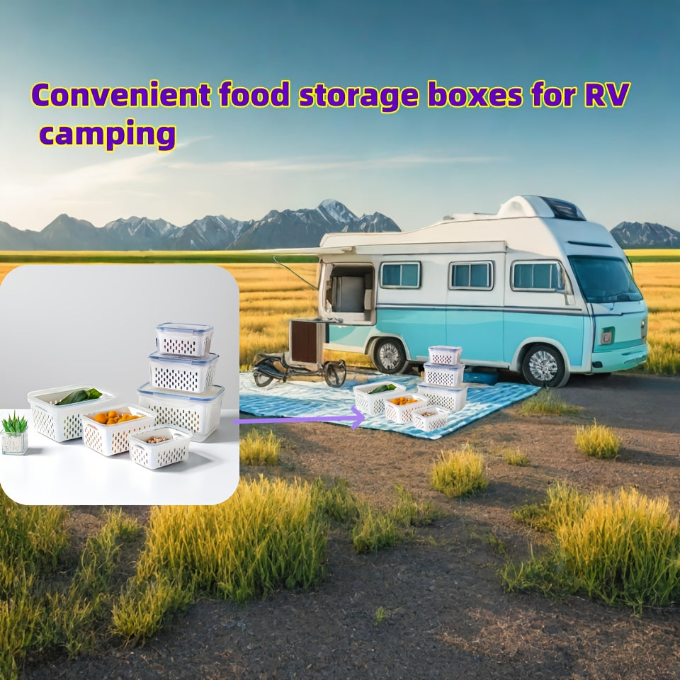 4pcs Stackable Leak-Proof Plastic Food Storage Containers for Pantry and Refrigerator