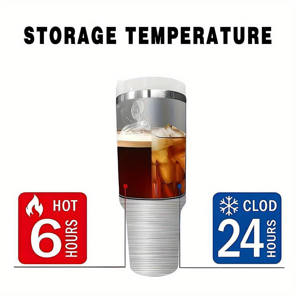 Vaso aislado de 40 oz con tapa a prueba de fugas y pajilla para bebidas calientes y frías