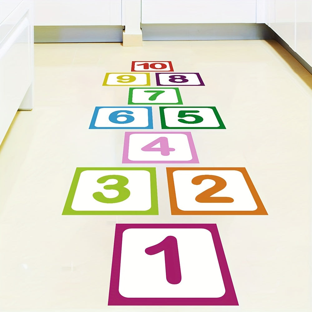 10 Pieces Self-Adhesive Anti-Slip Hopscotch Wall and Floor Stickers Frosted Material