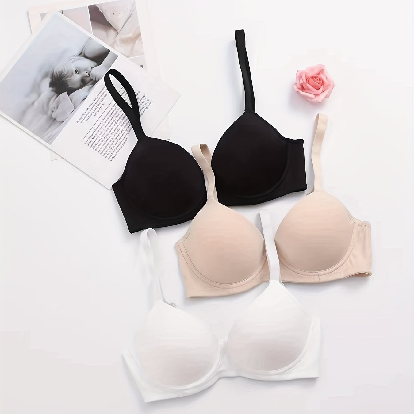 Women's Seamless Wireless Bras Comfortable Breathable with Matching Panties