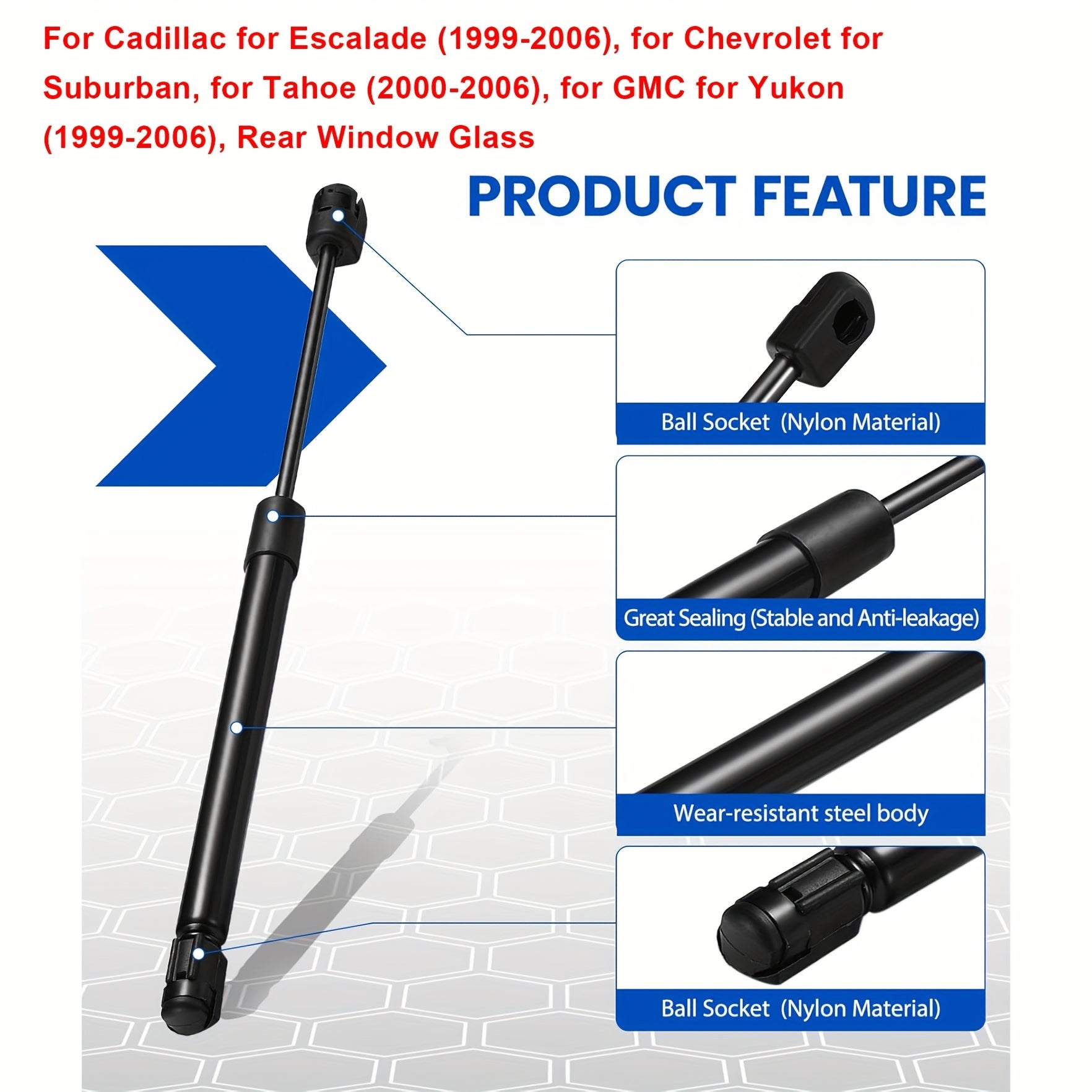 2 Pack Rear Window Lift Supports for SUV Truck Glass Hatch Damper