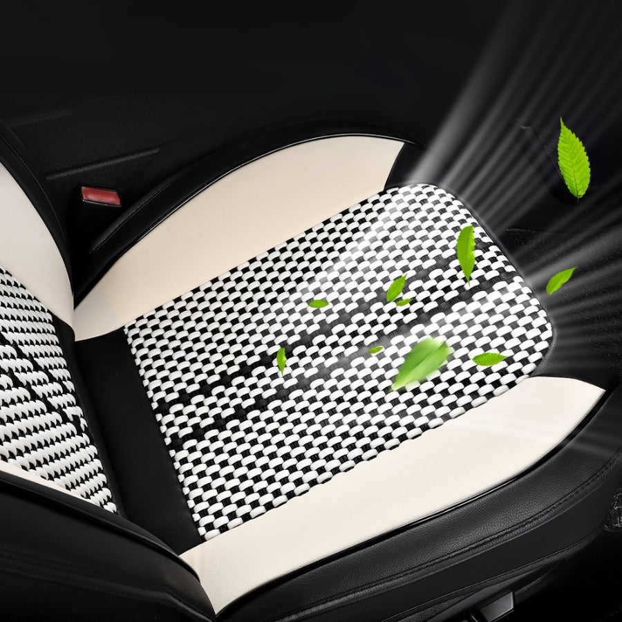 Funda de asiento transpirable para verano con fibra resbaladiza y reposacabezas