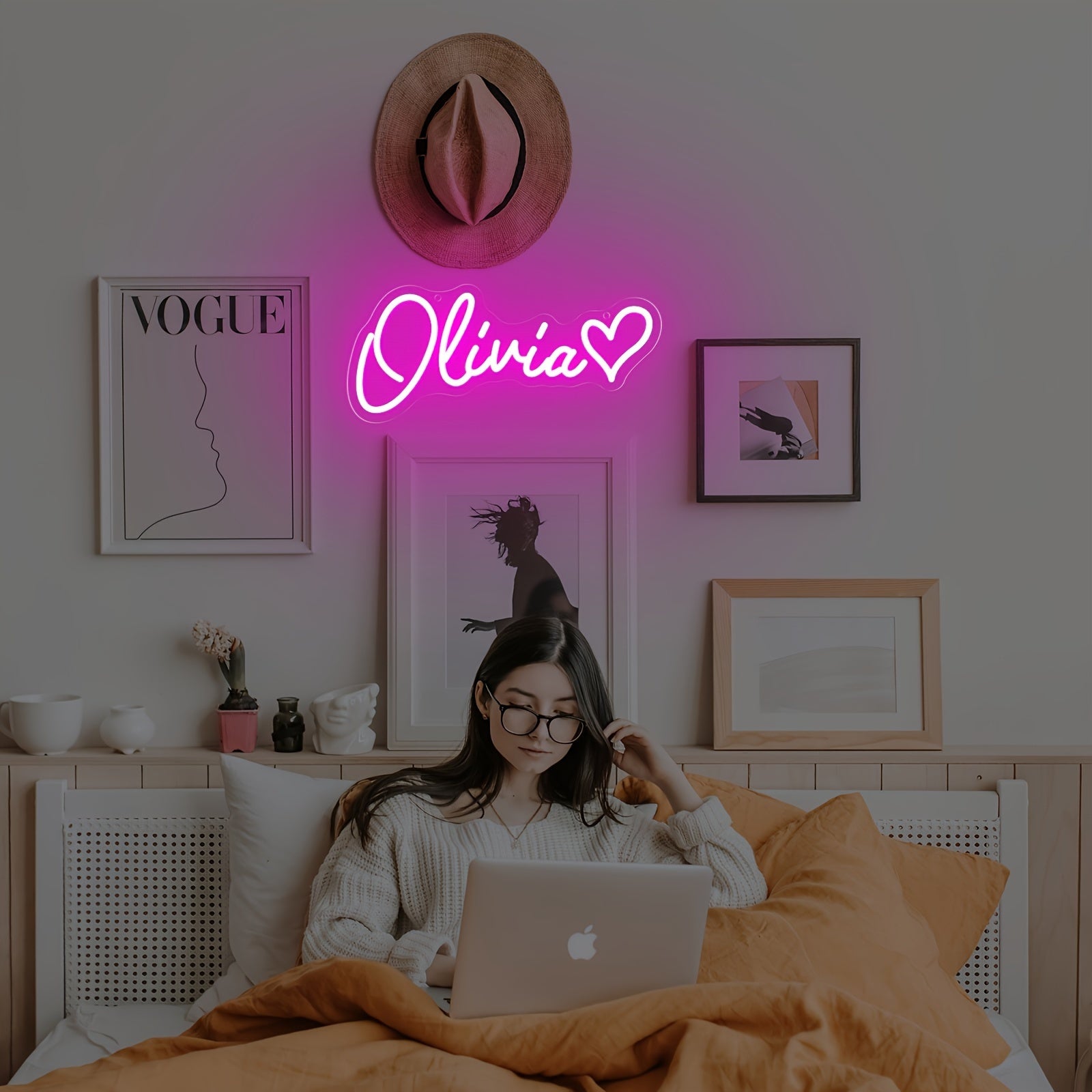 Cartel de neón LED personalizado con regulador, alimentado por USB para dormitorios, fiestas y bodas